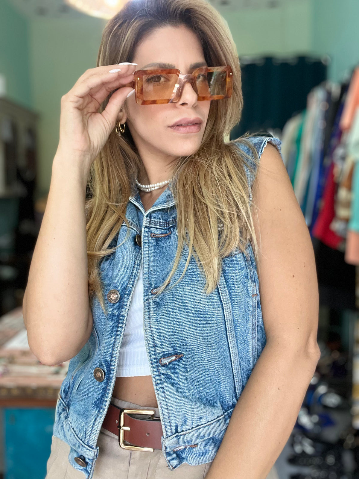 Brown Rectangular Glasses