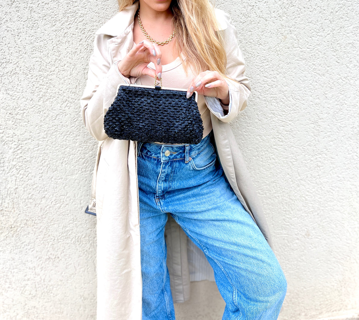 Black Vintage Clutch Purse