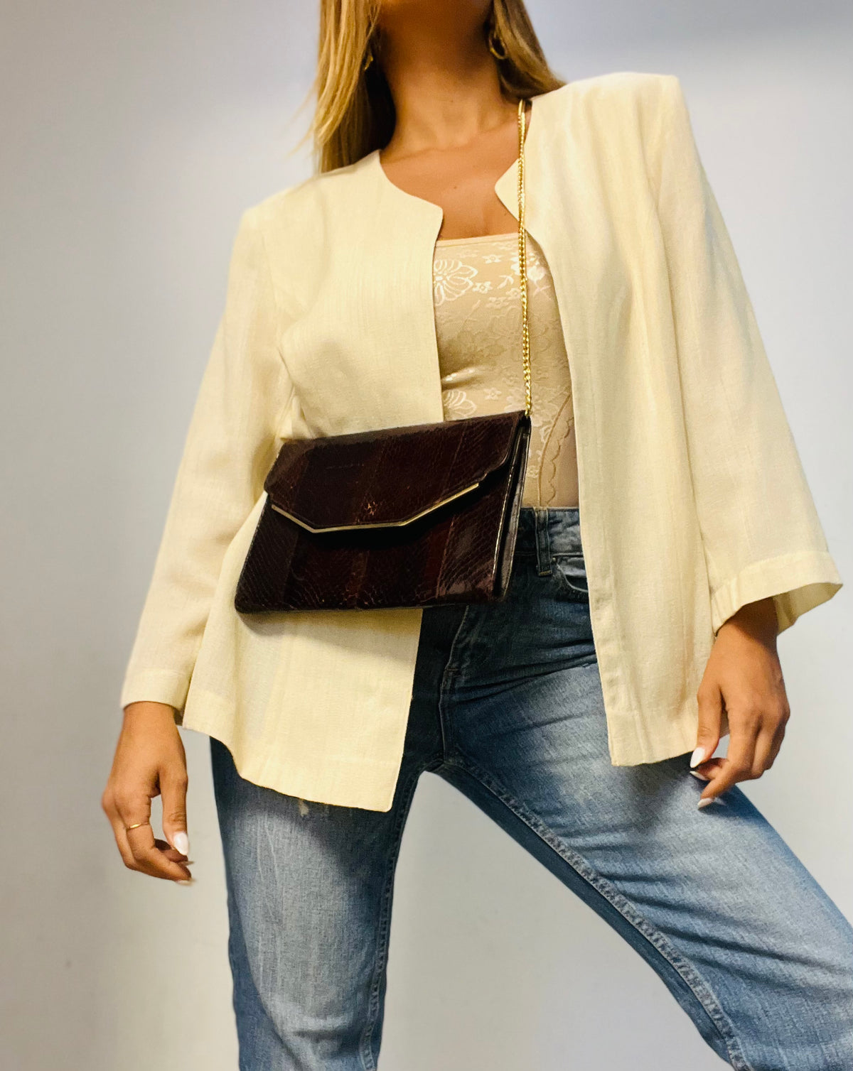 Brown Snake Vintage Clutch