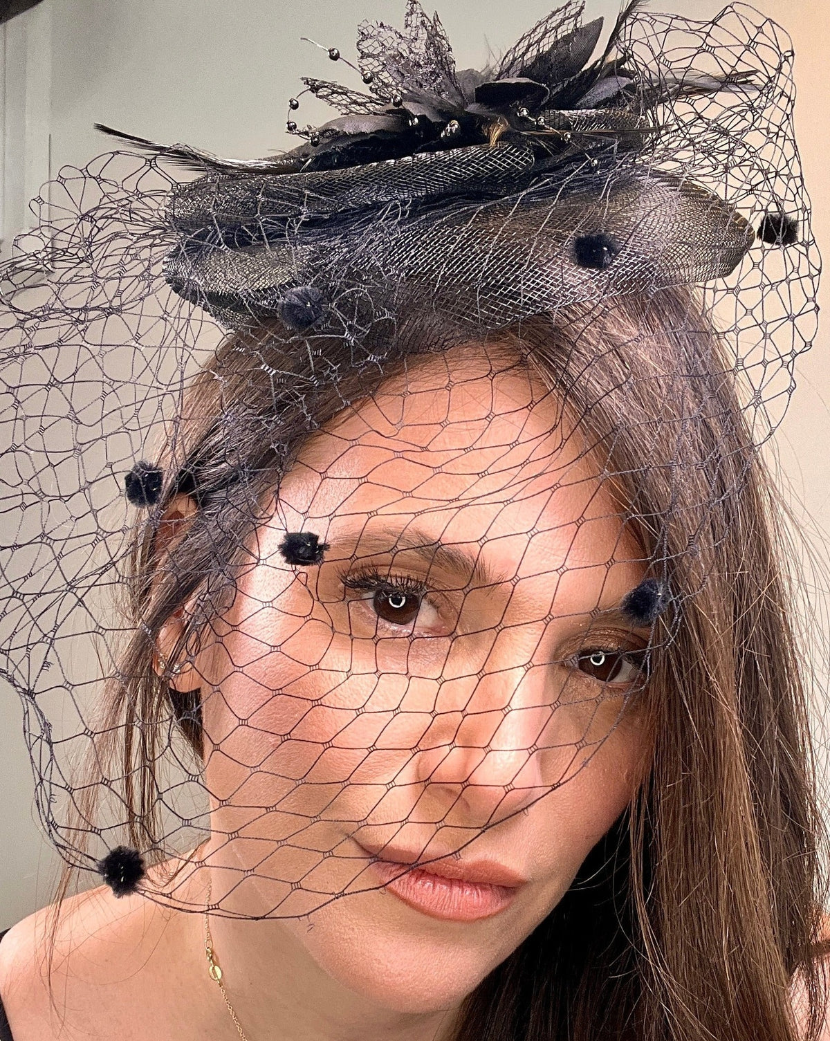 Black Net Pin Hat