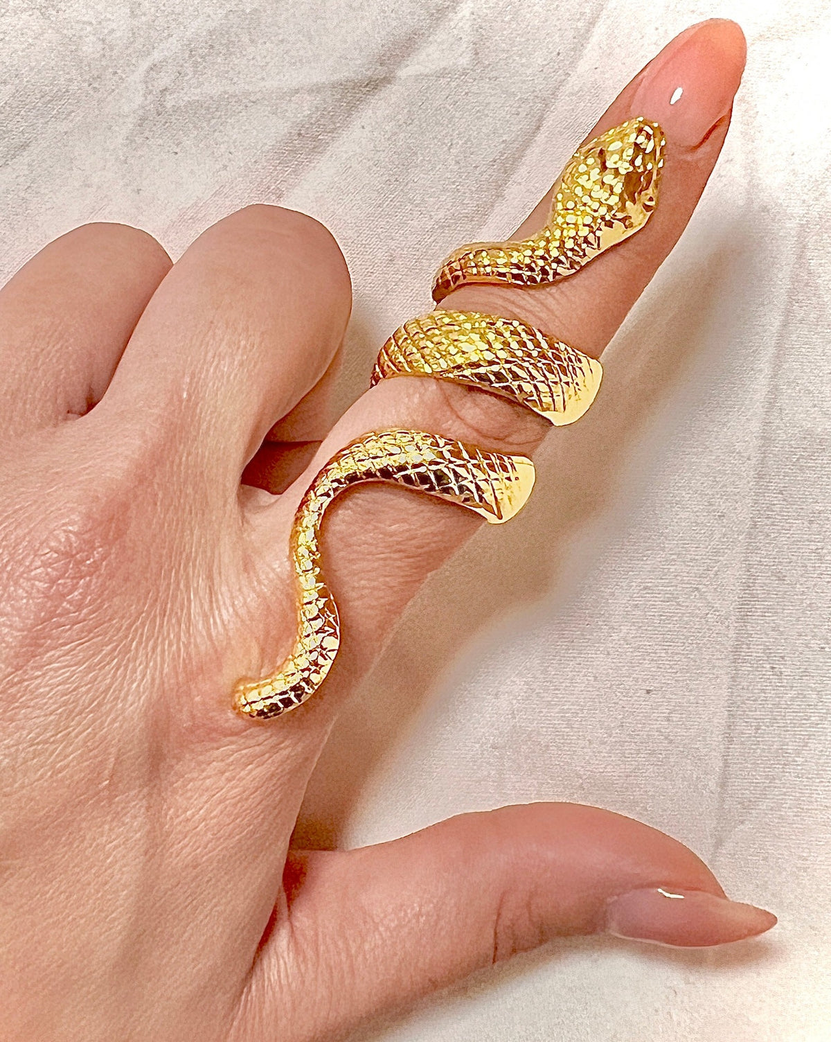 Gold Plated Snake Adjustable Ring
