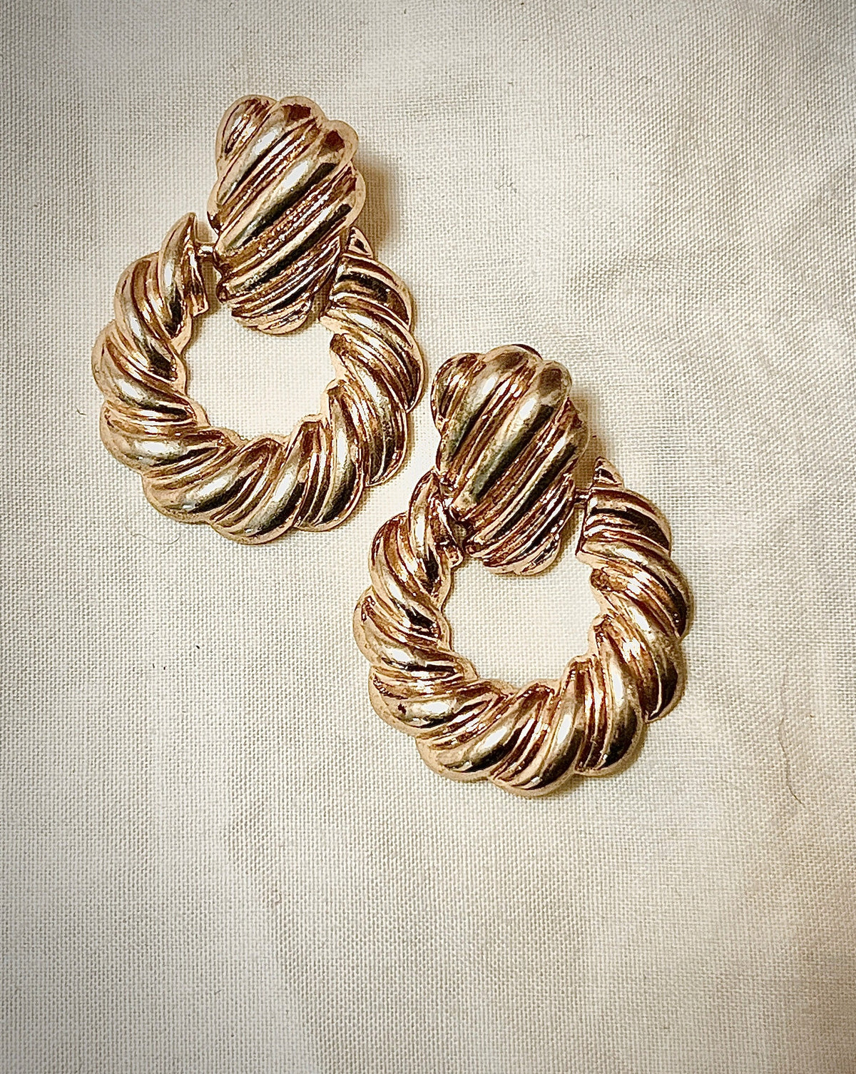 Gold Plated Twist-Like Earrings