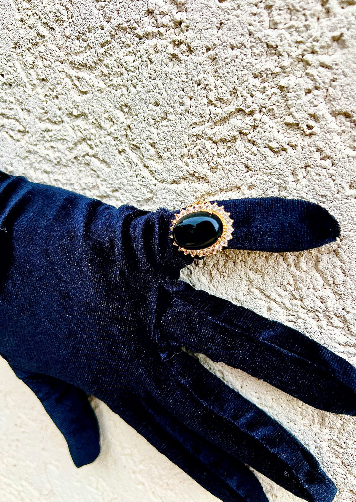An ancient gold ring combined with a dominant black stone