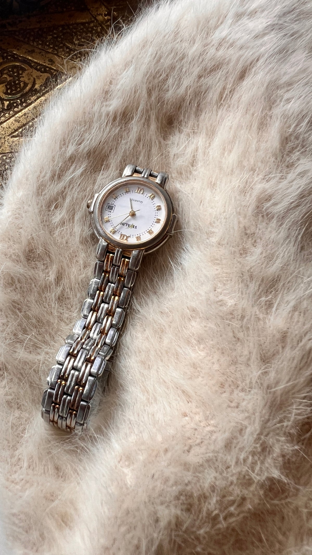 Antique silver and gold watch