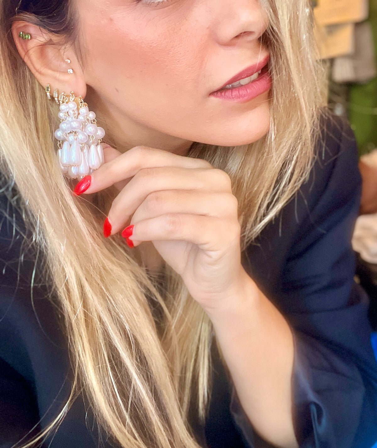 Pearl earrings