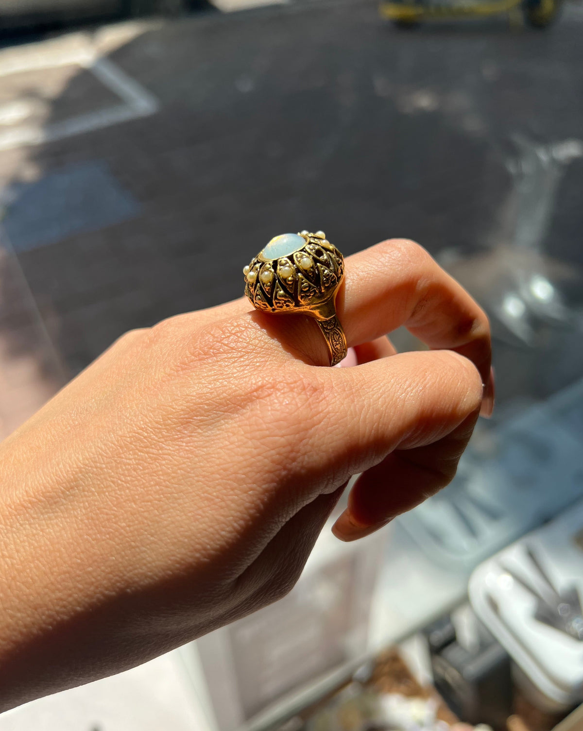 1950's Ring with Bright Stones
