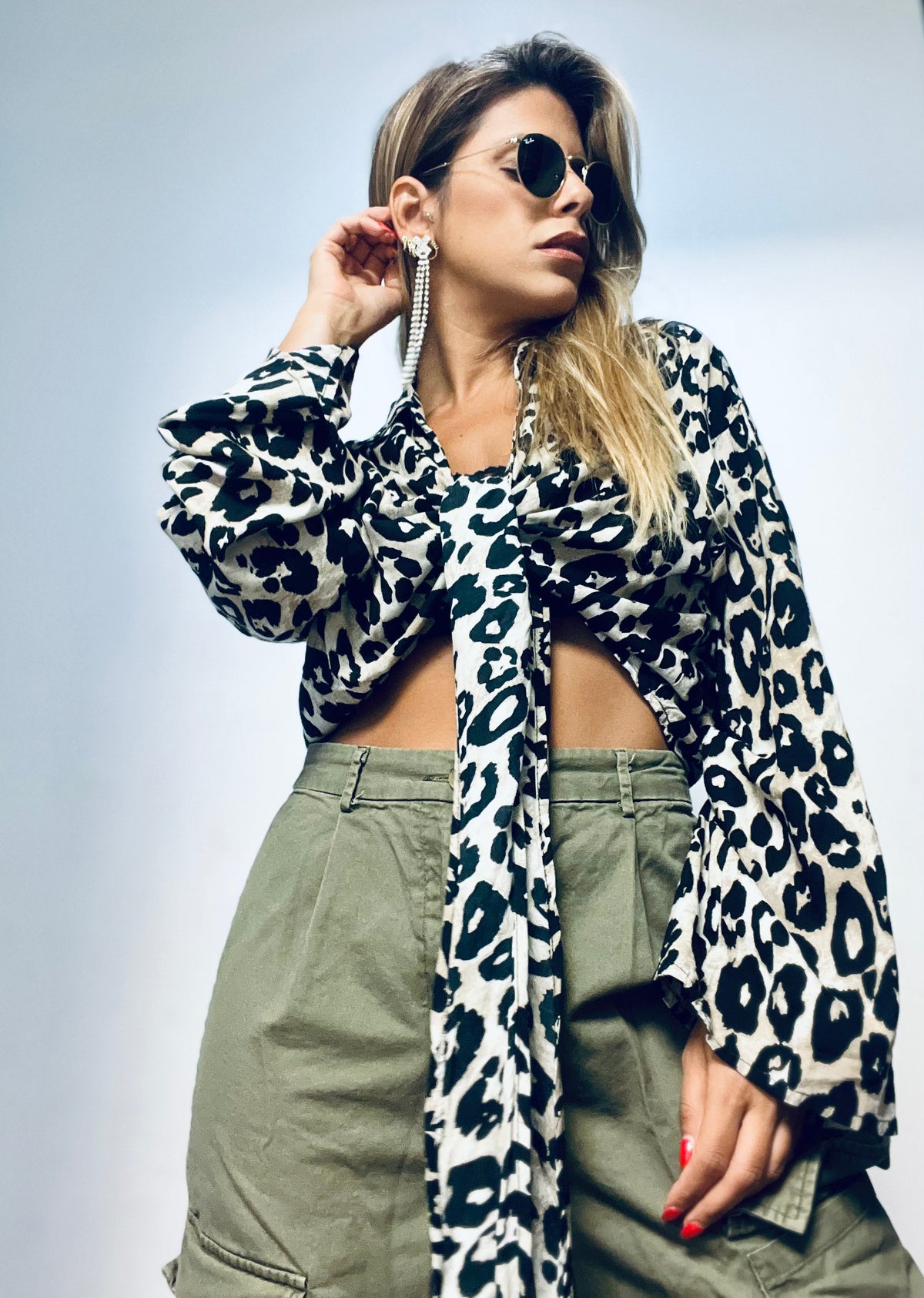 Leopard Print Tie Shirt