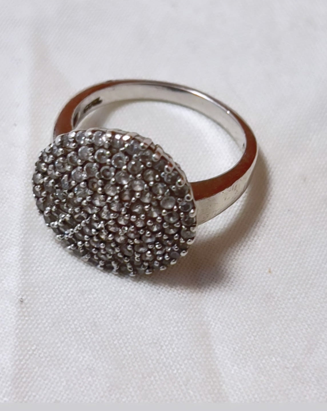 Old Silver with Zircons Ring