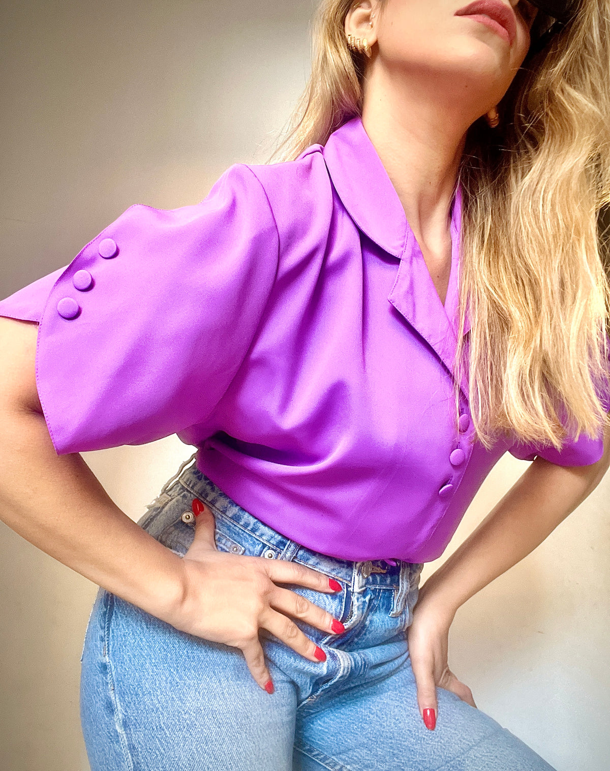 Vintage short purple shirt