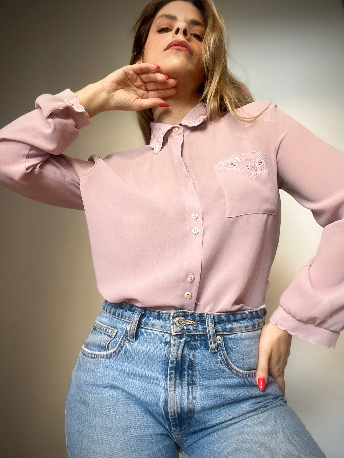 Light lilac purple vintage shirt