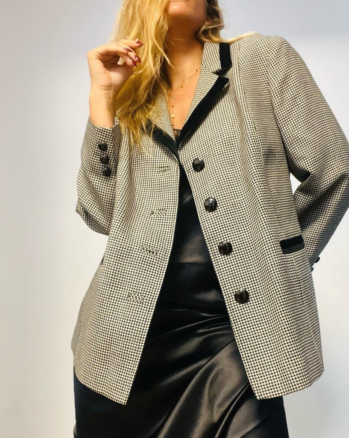 Black & White Plaid Blazer