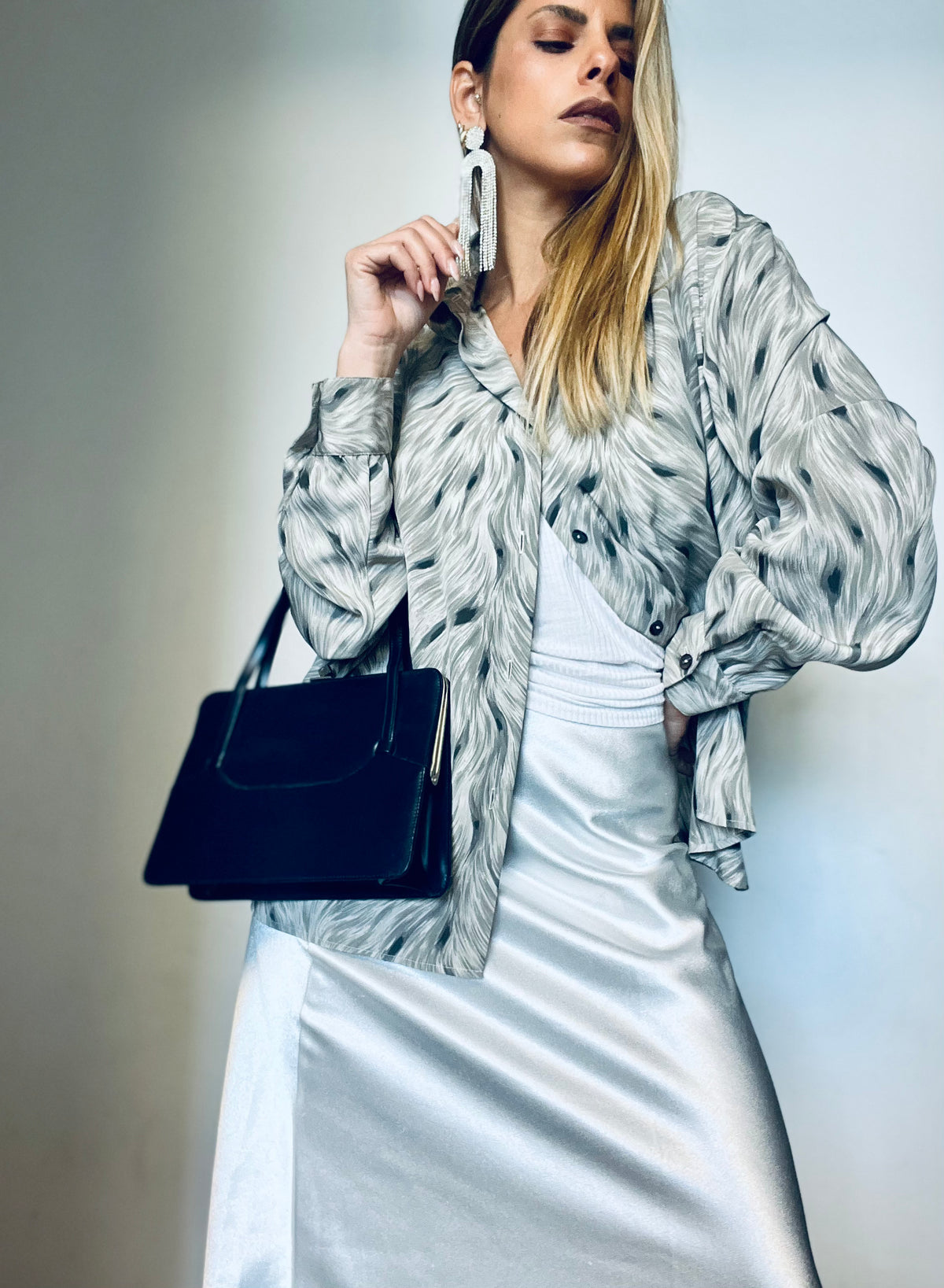 Chana's Feathers-Print Long-Sleeve Shirt