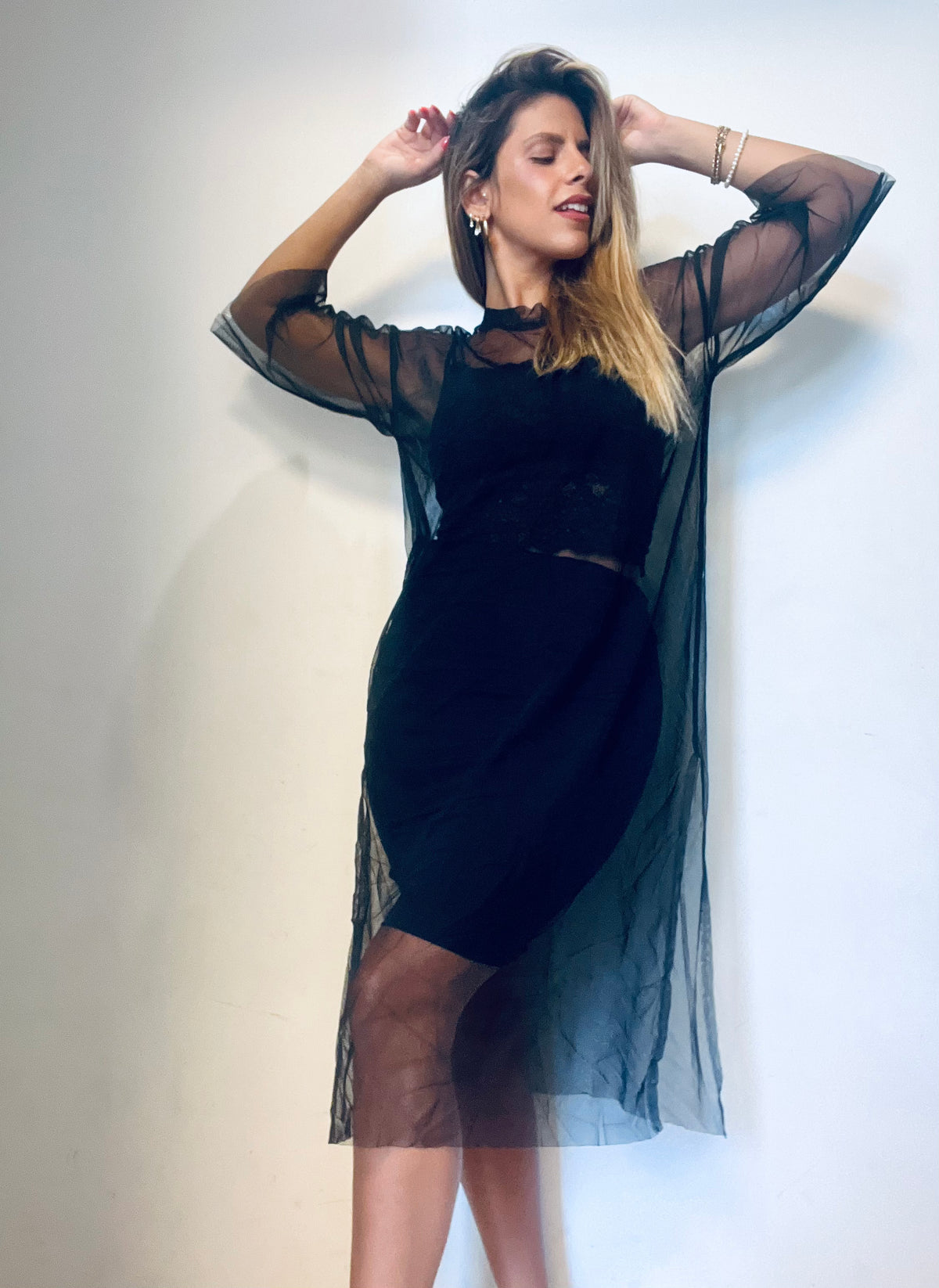 Black Sheer Top Dress