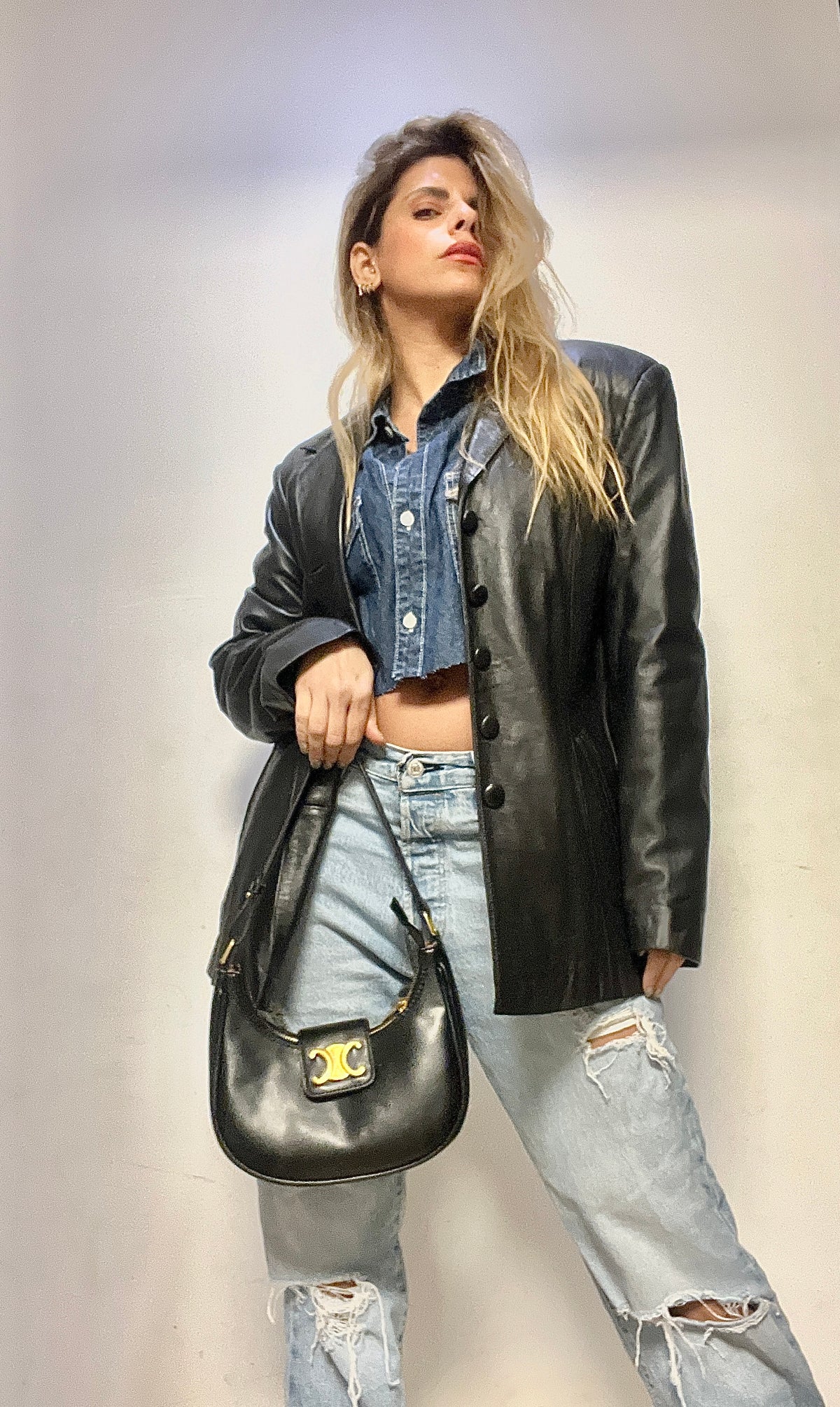 Black leather jacket
