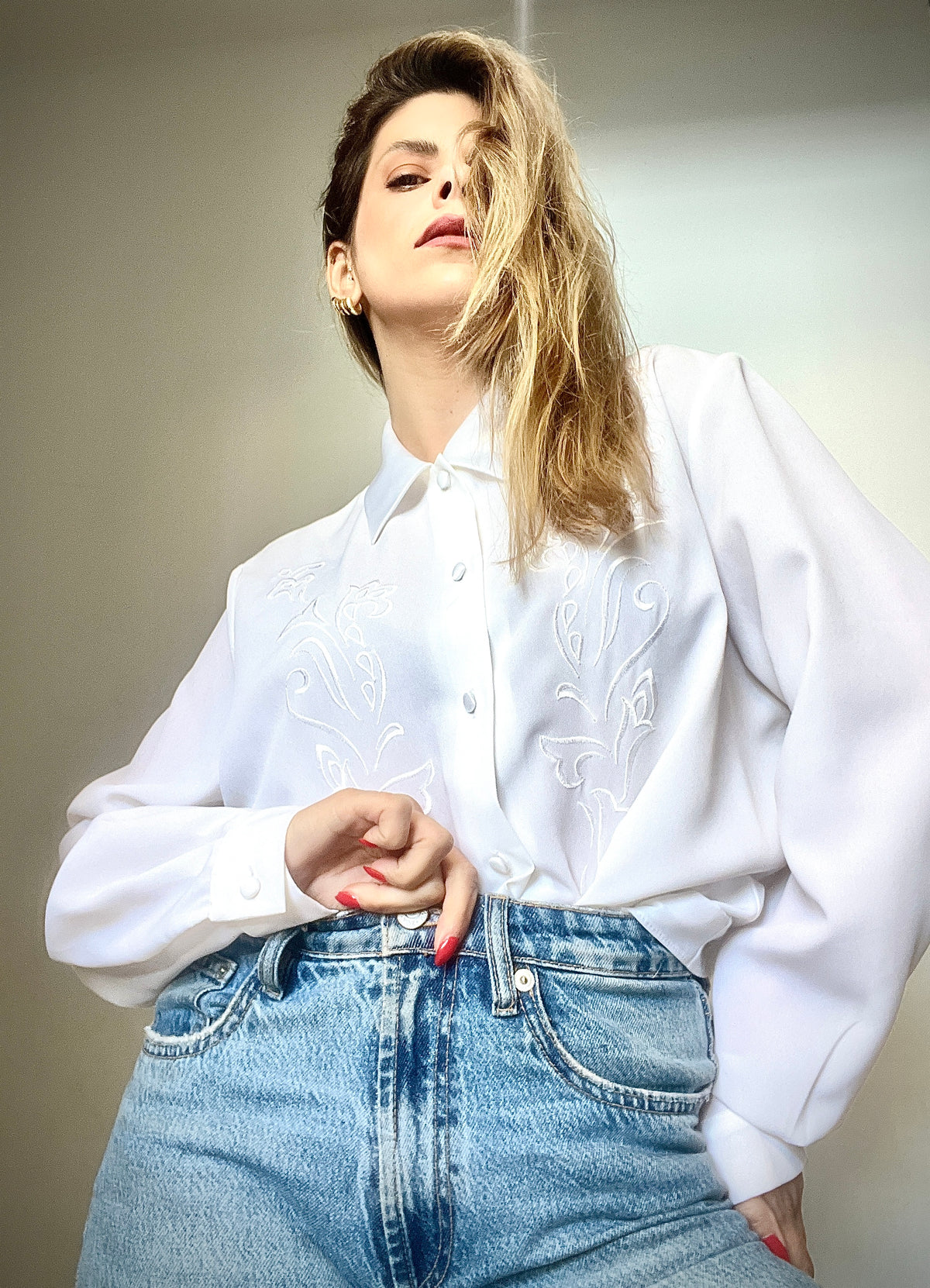 A white vintage shirt