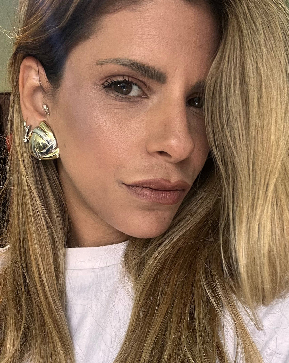 Gold Plated Shell Shape Clip-Earrings