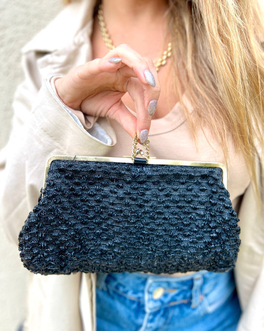 Black Vintage Clutch Purse