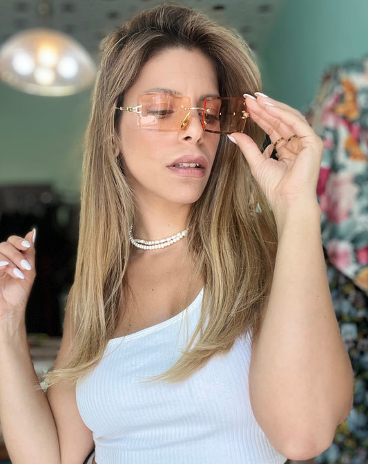 No-Frame Brown Sunglasses
