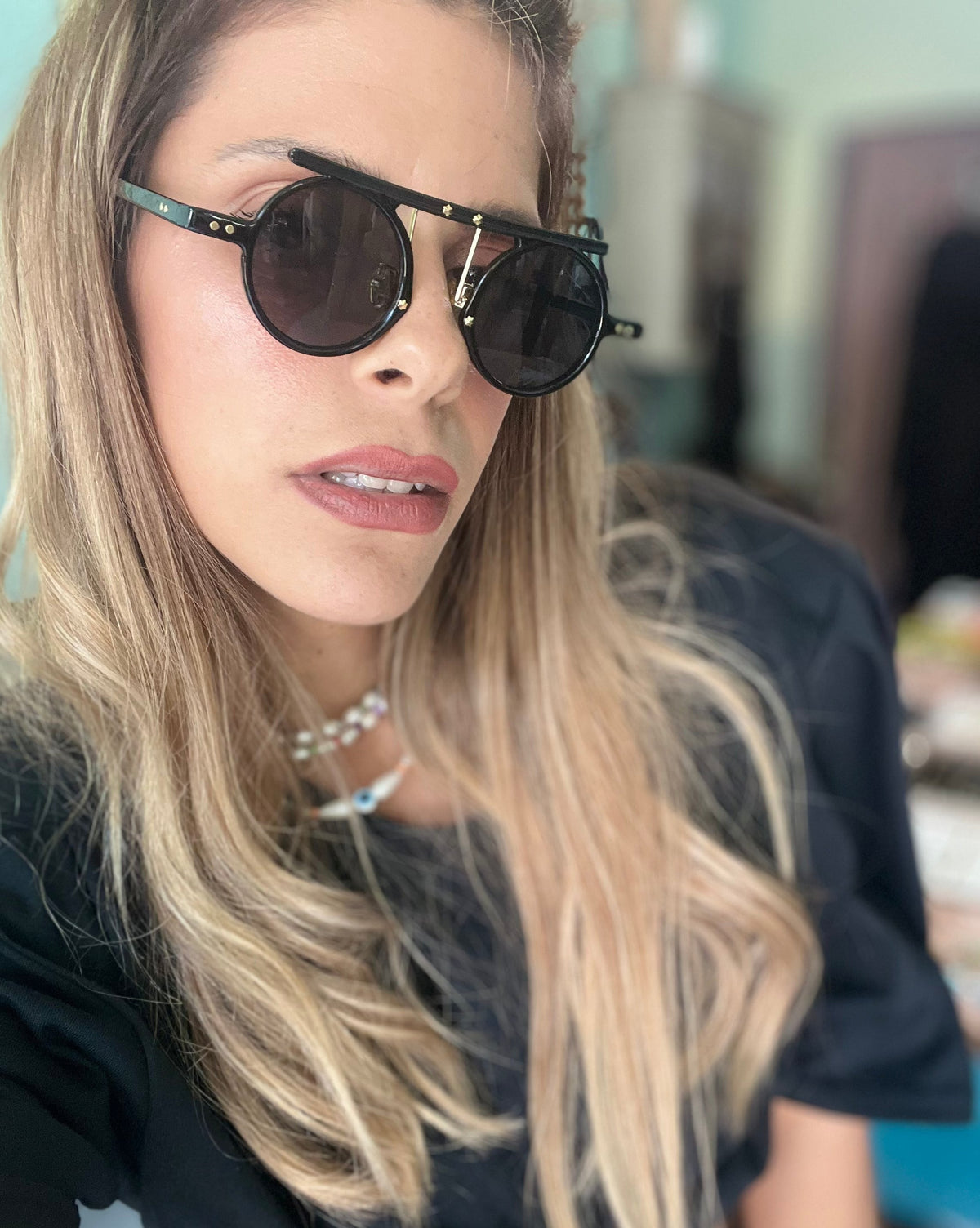 Round Black Sunglasses