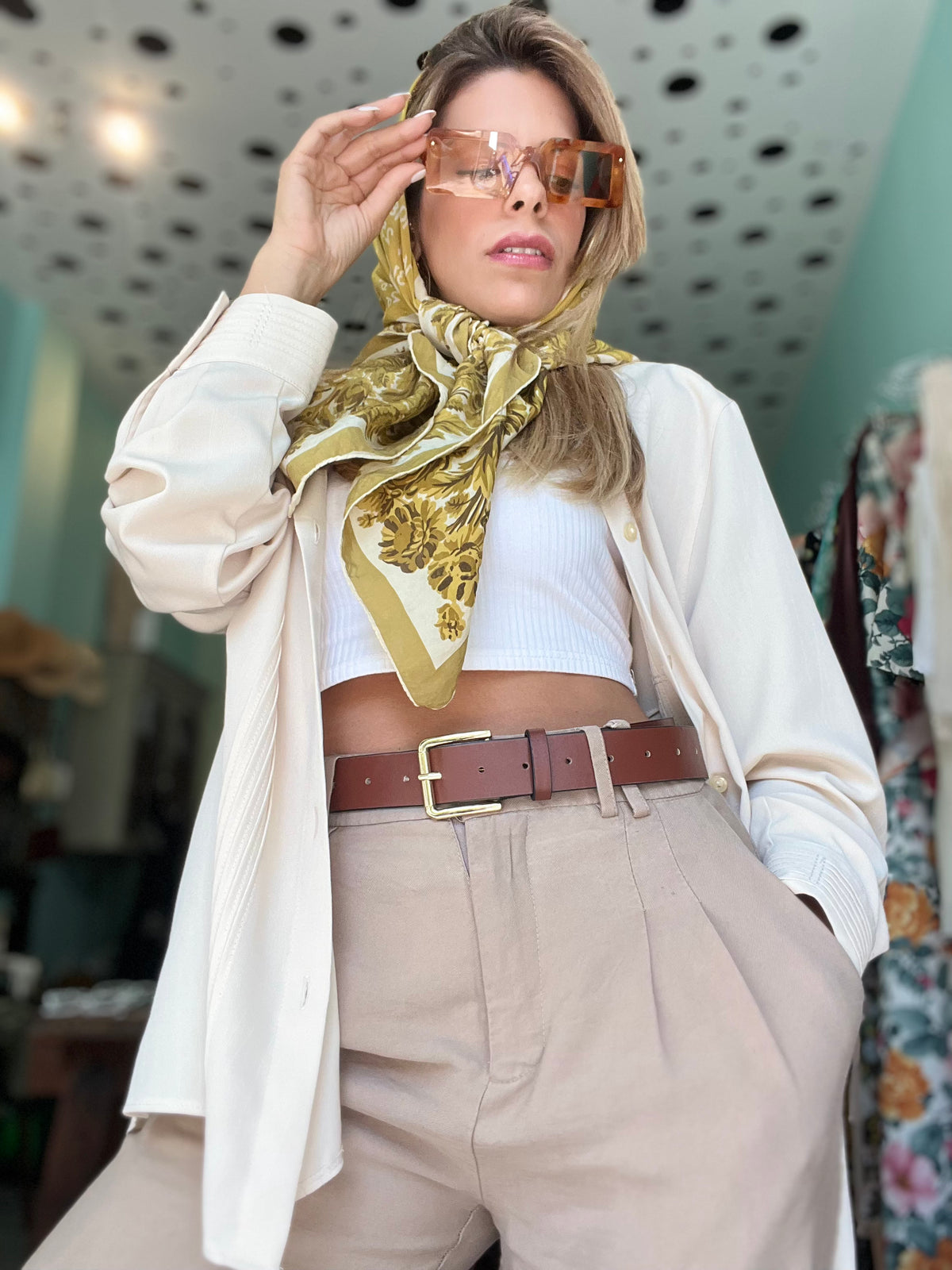 Brown Rectangular Glasses