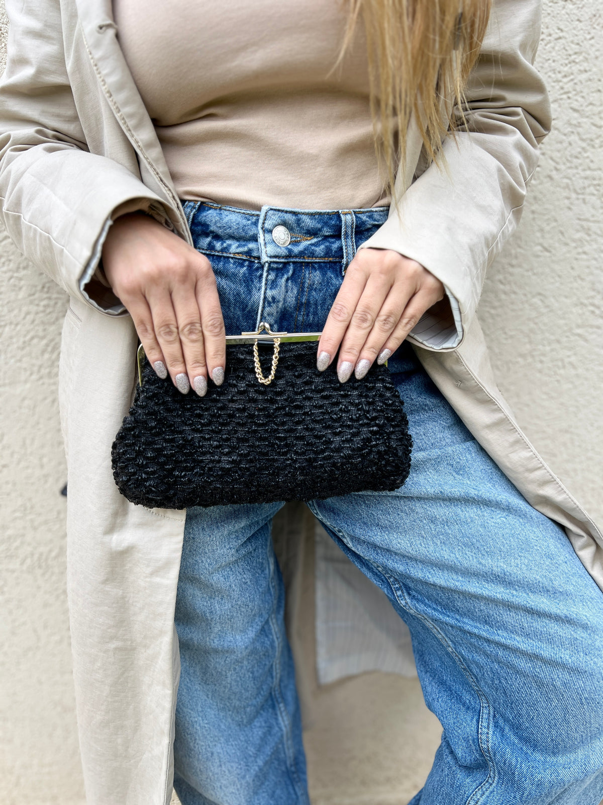 Black Vintage Clutch Purse