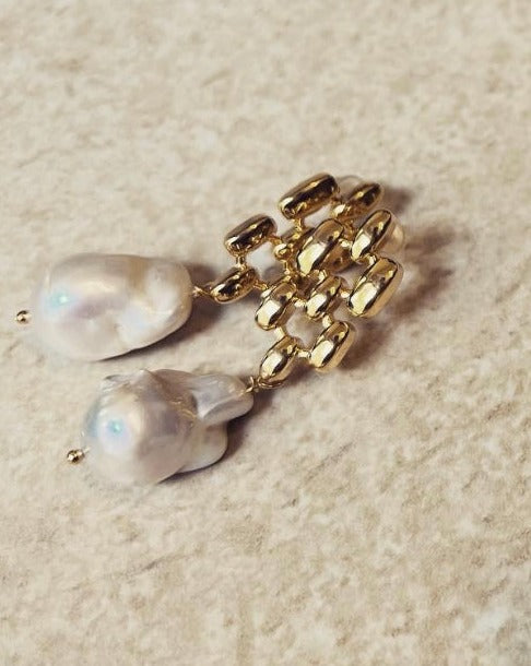 Gold Plated Pearl Earrings