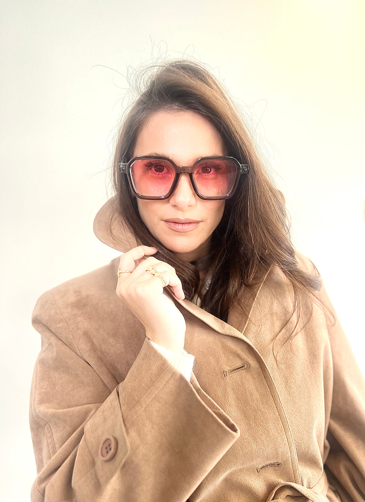 Orange glass sunglasses