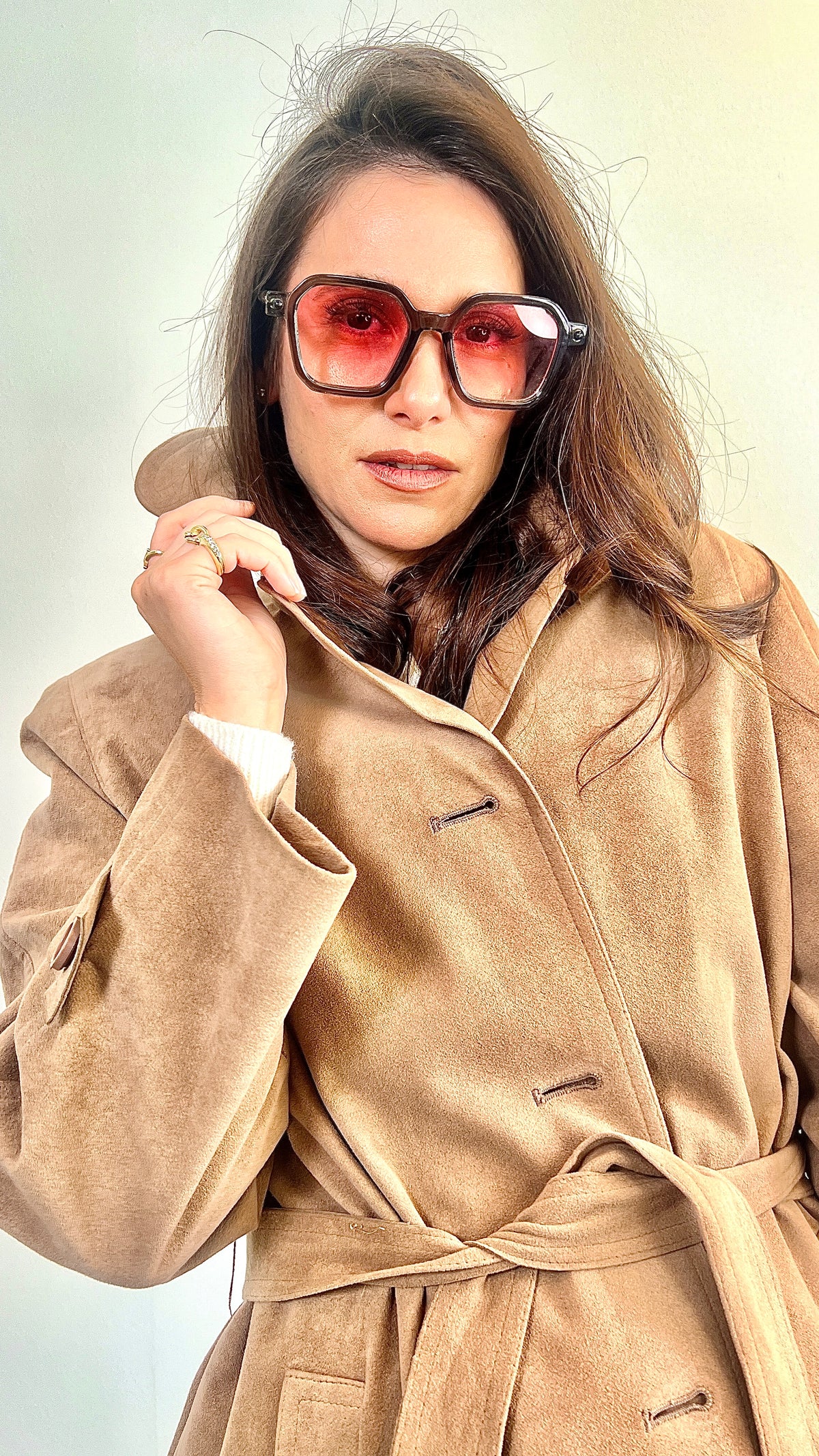 Orange glass sunglasses