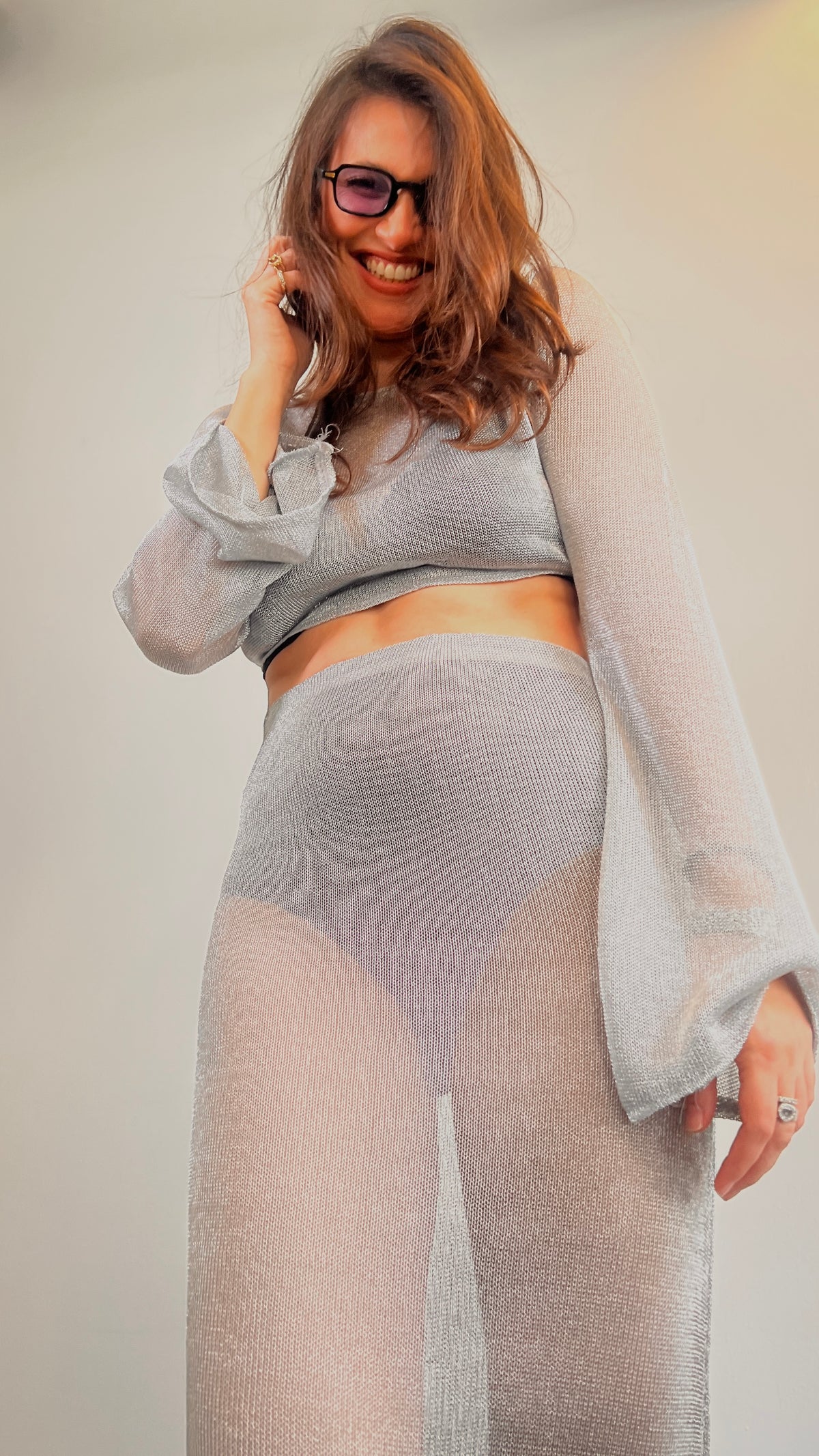 silver suit