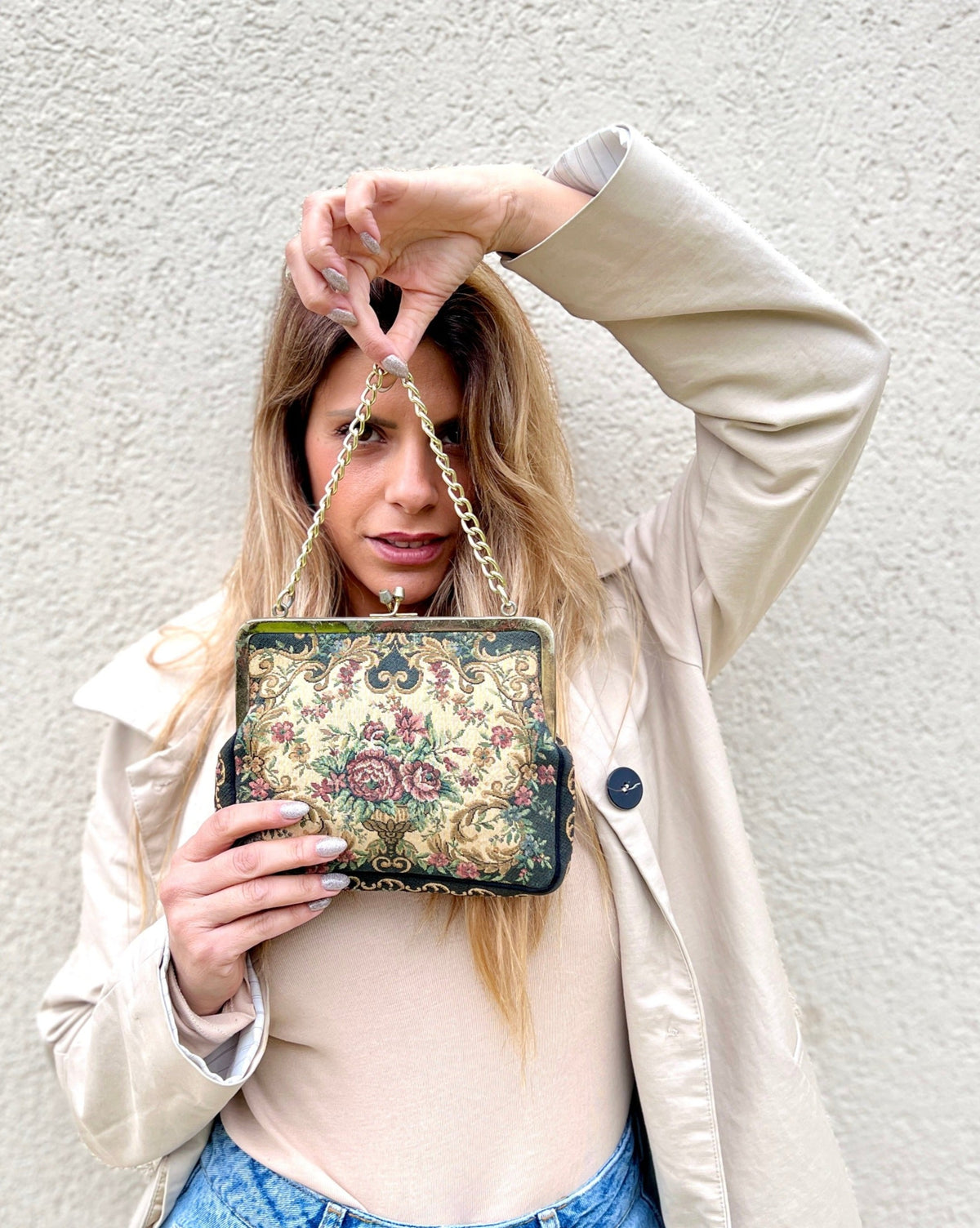 Vintage Floral Clutch Purse