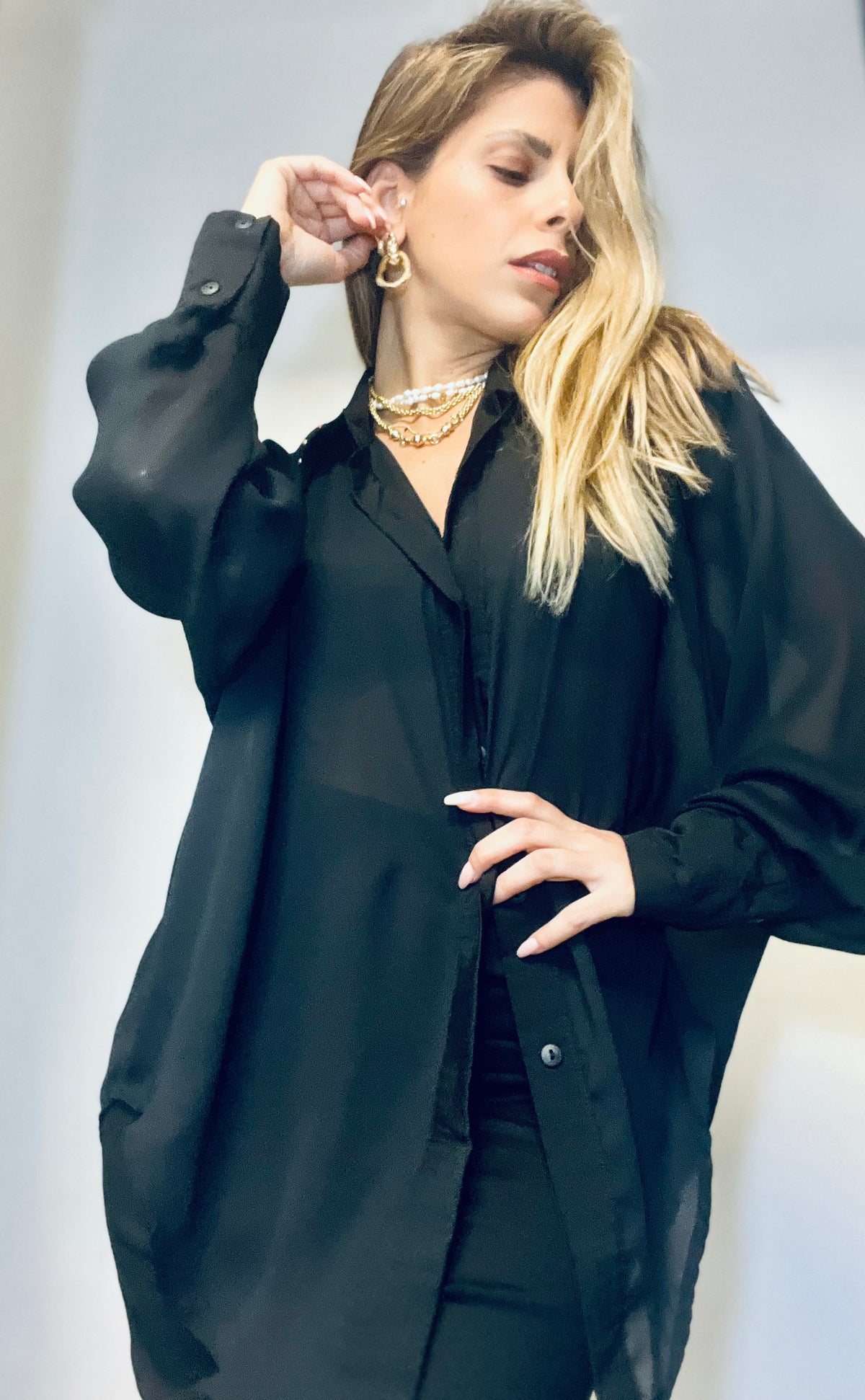 Sheer Black Top