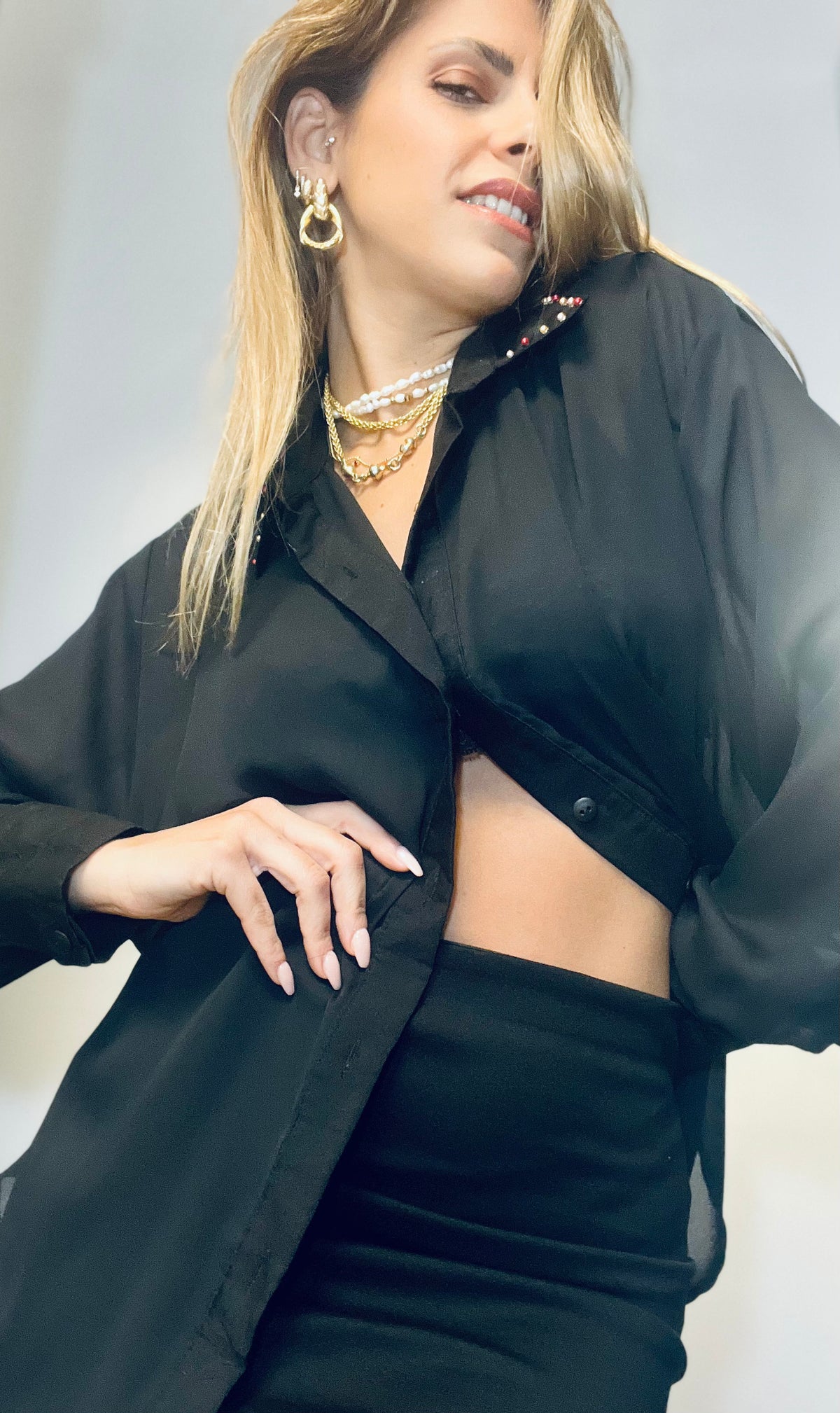 Sheer Black Top