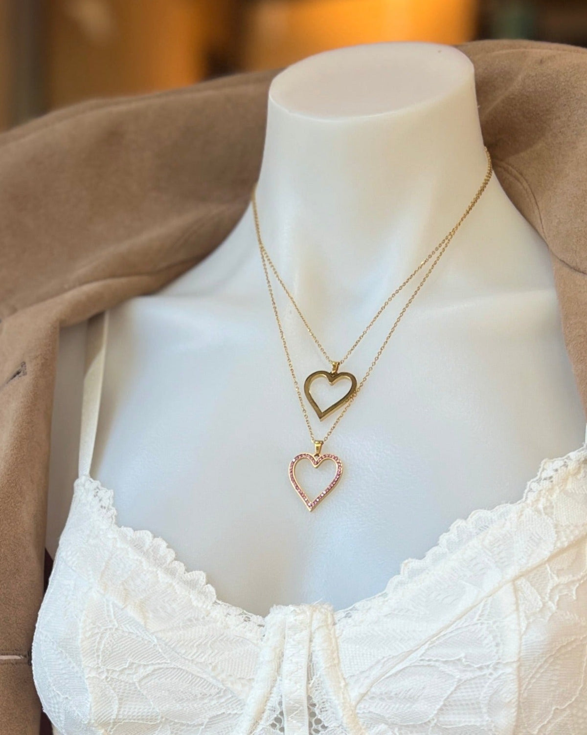 Vintage Thin Heart Necklace