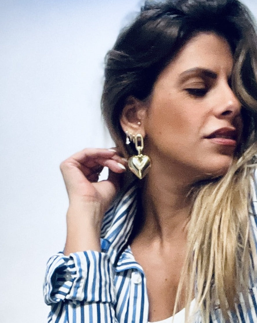 Gold Heart Earrings