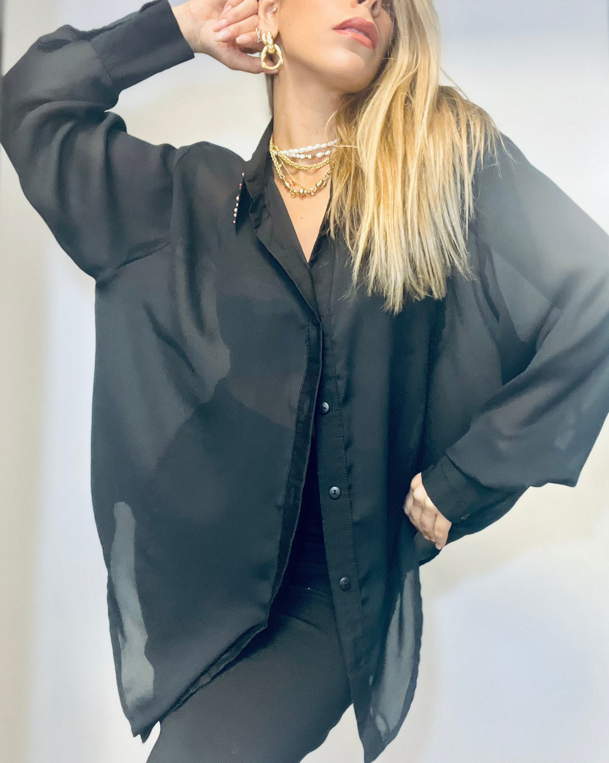 Sheer Black Top