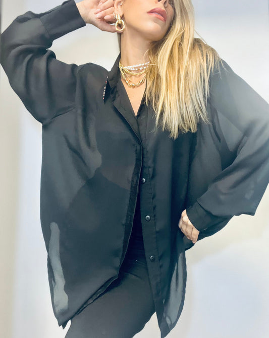 Sheer Black Top