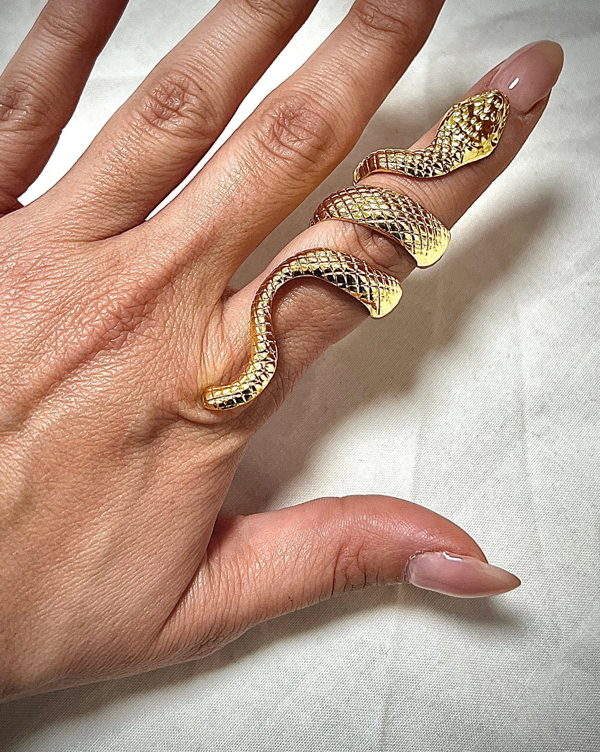 Gold Plated Snake Adjustable Ring
