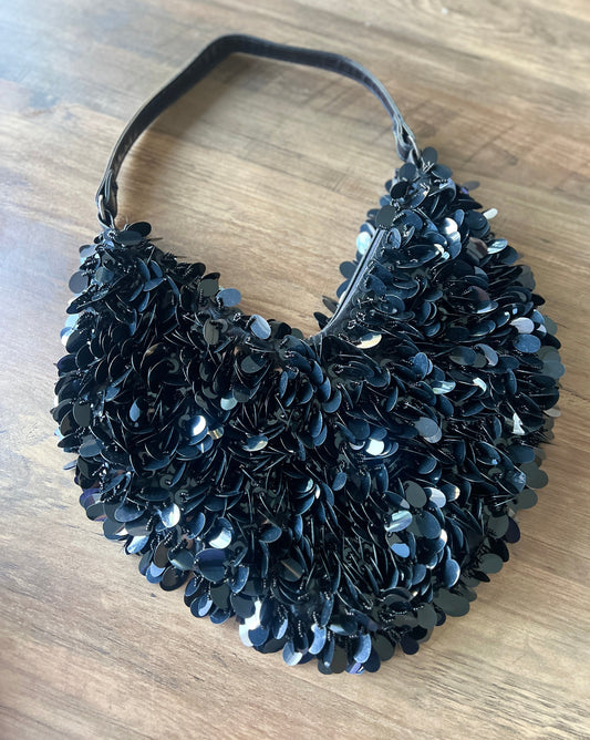 Heart Shaped Sequin Clutch