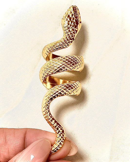 Gold Plated Snake Adjustable Ring
