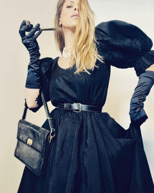 Black Hand-Made Vintage Dress