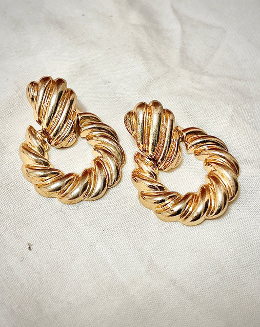 Gold Plated Twist-Like Earrings