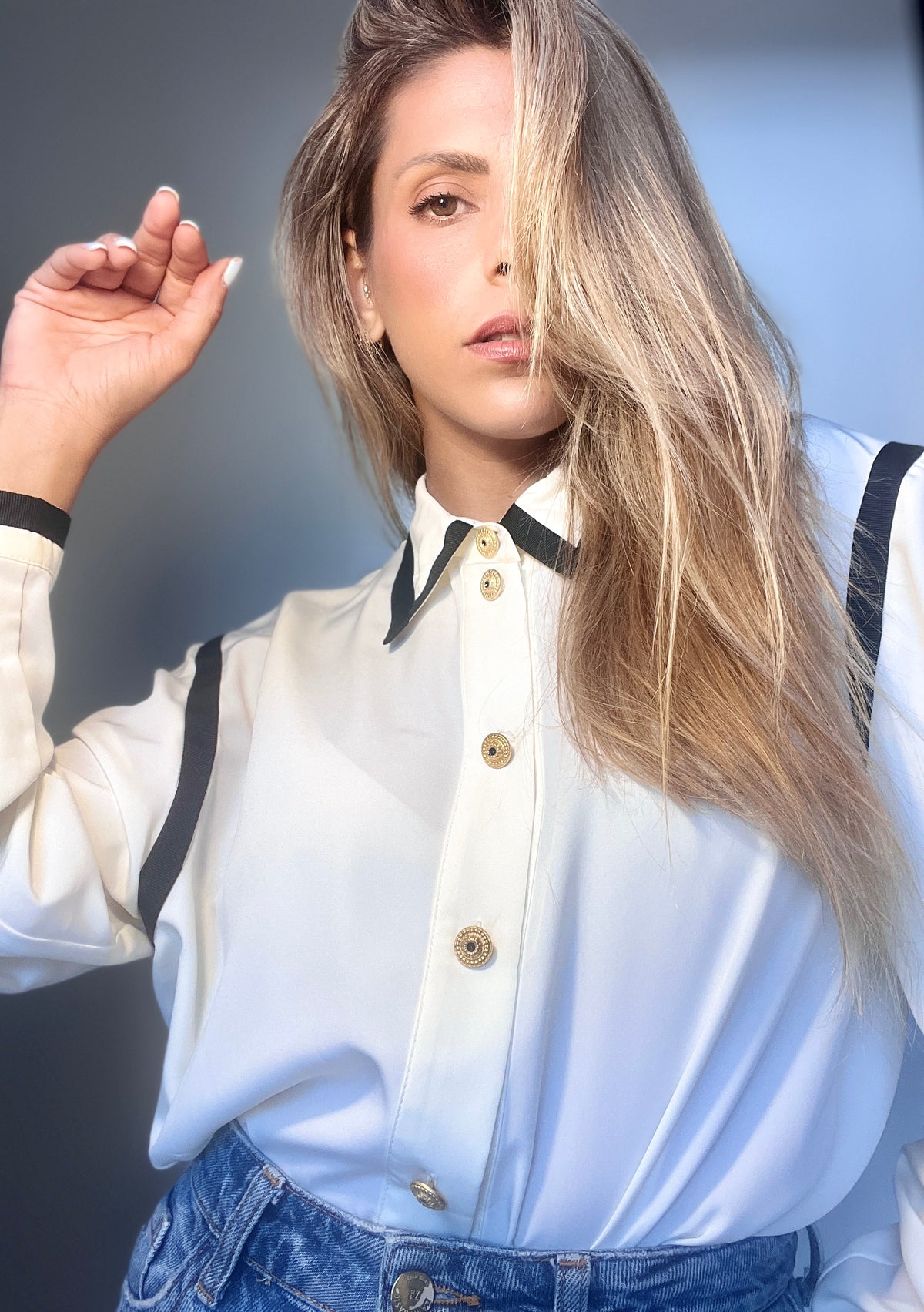 White vintage tailored shirt