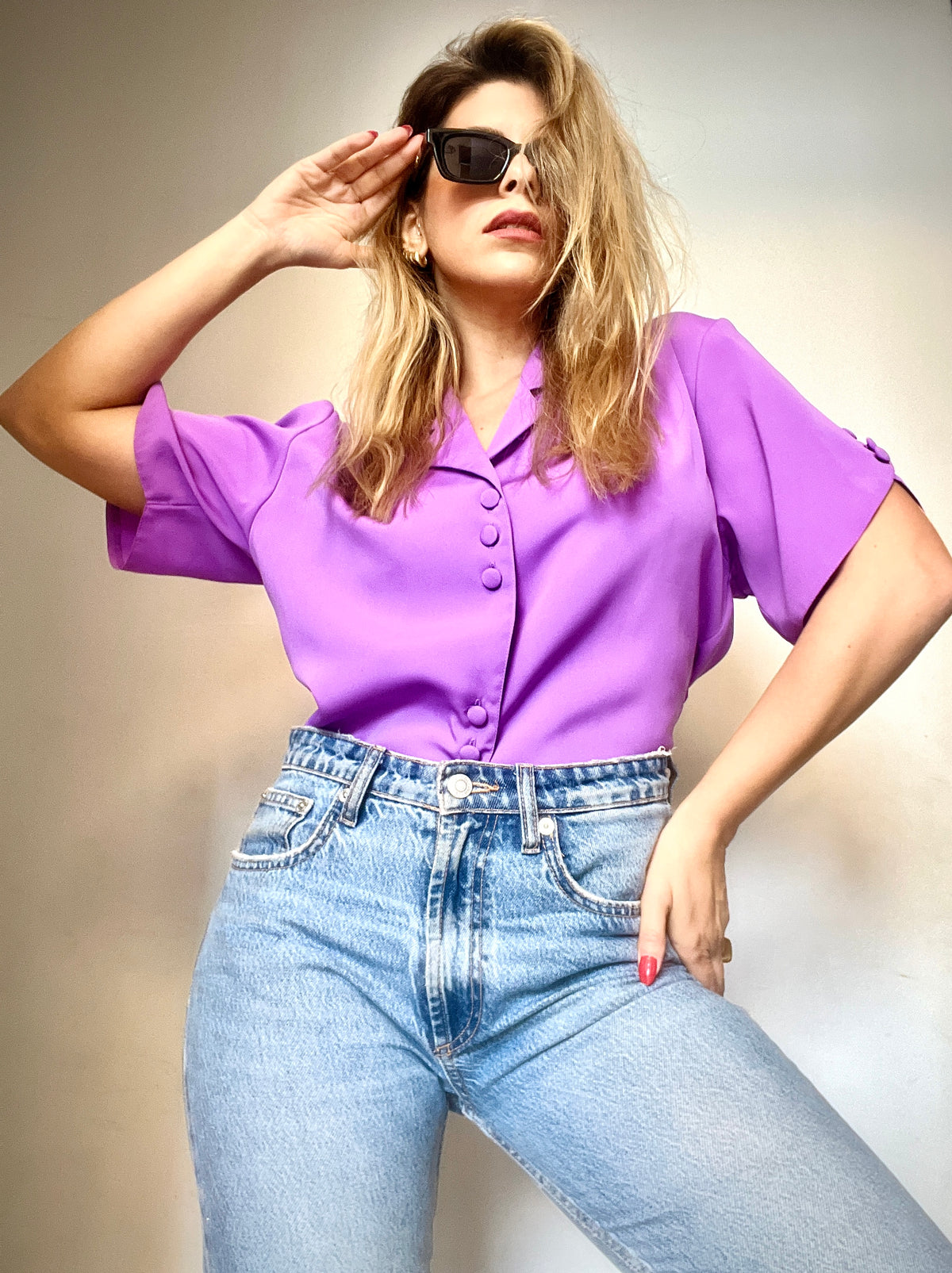 Vintage short purple shirt