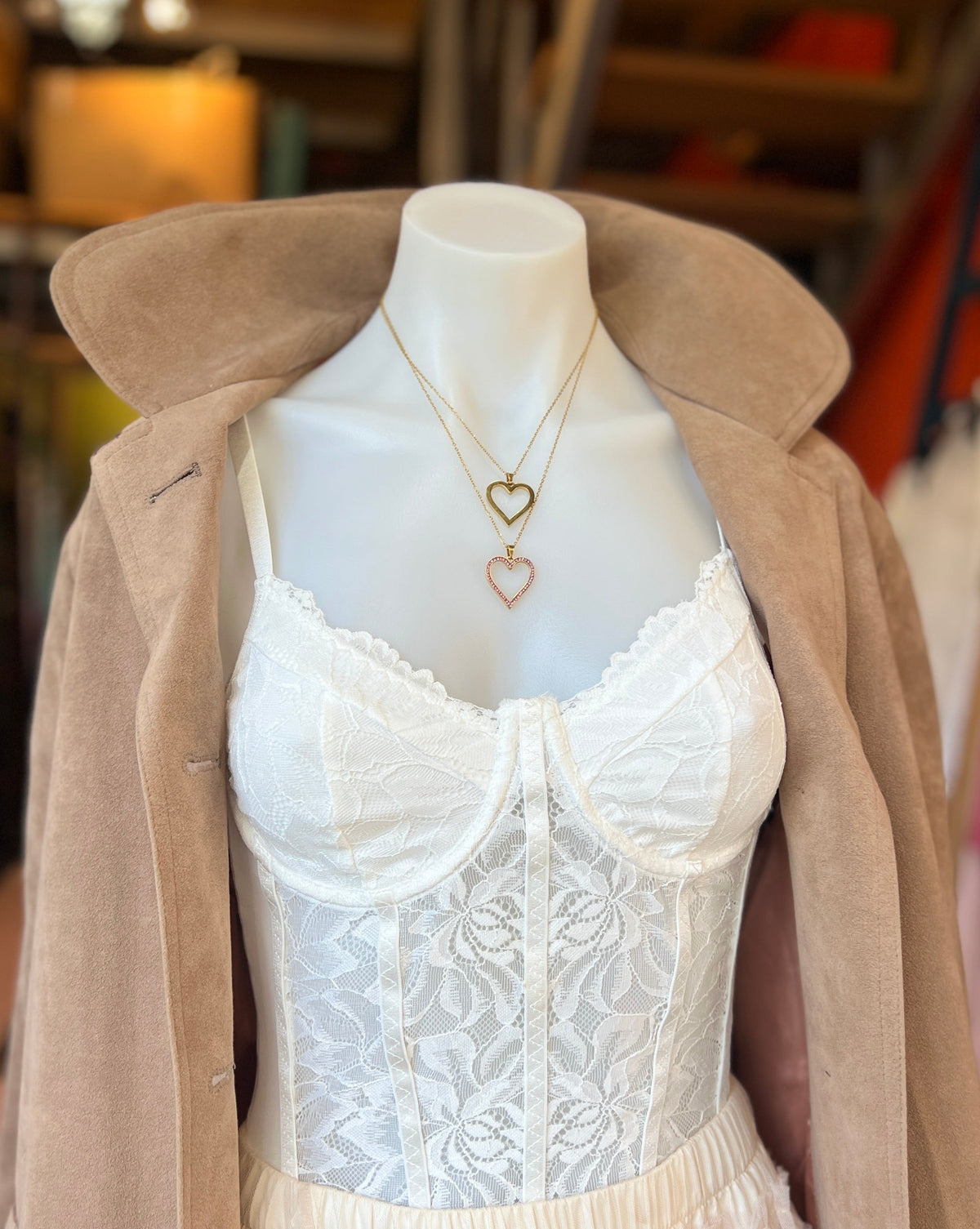 Vintage Thin Heart Necklace