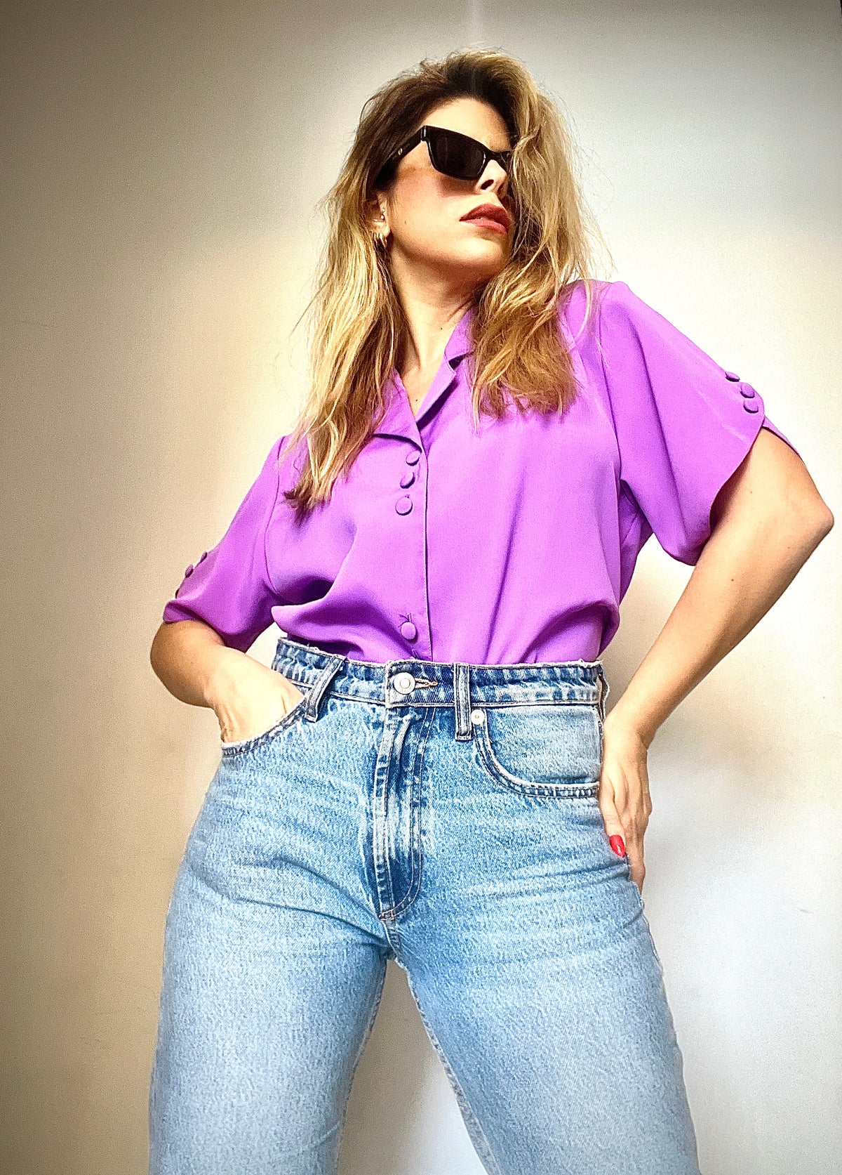 Vintage short purple shirt