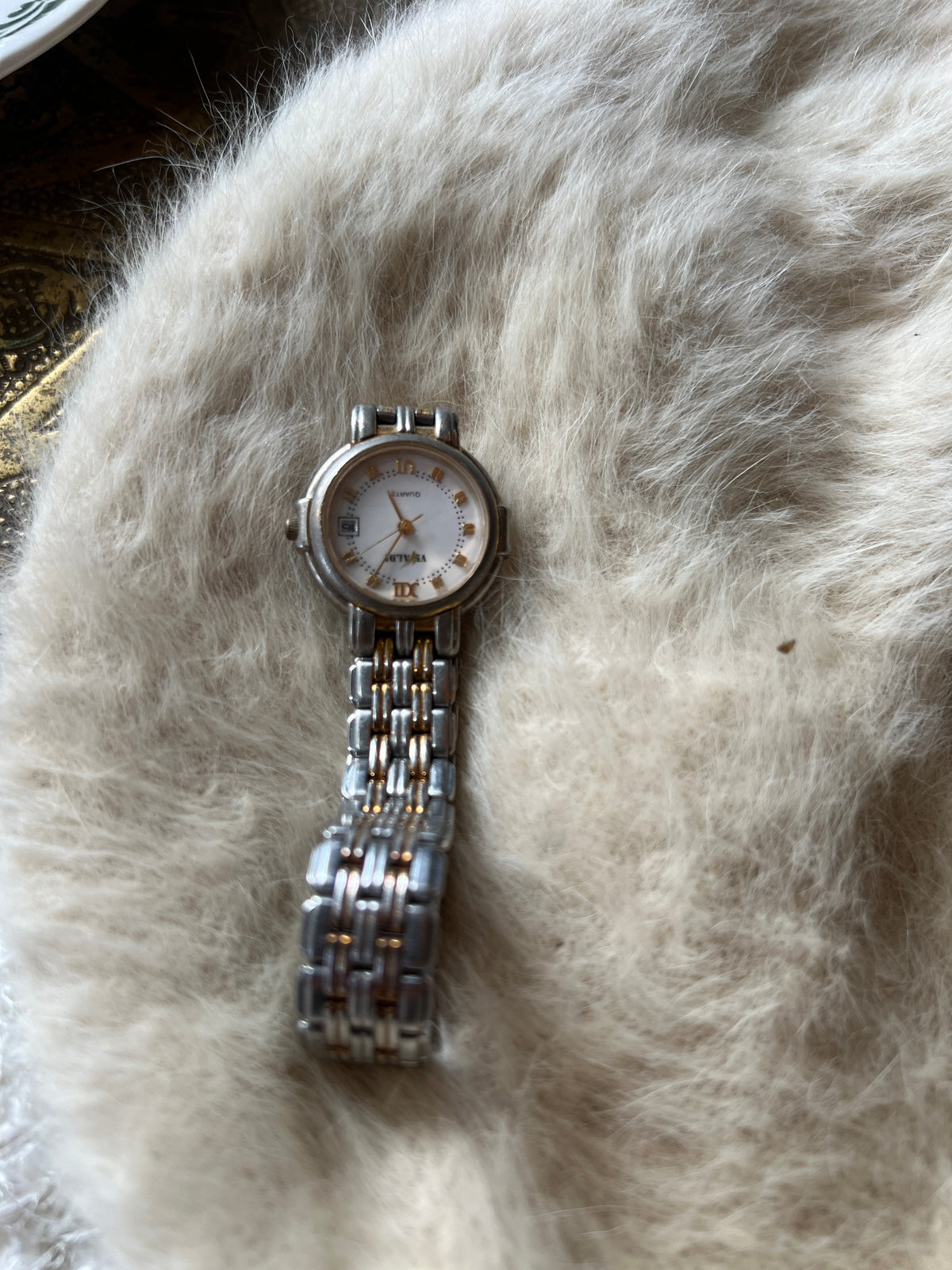 Antique silver and gold watch
