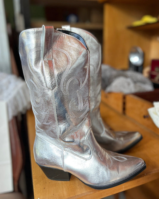 Silver Cowgirl Boots