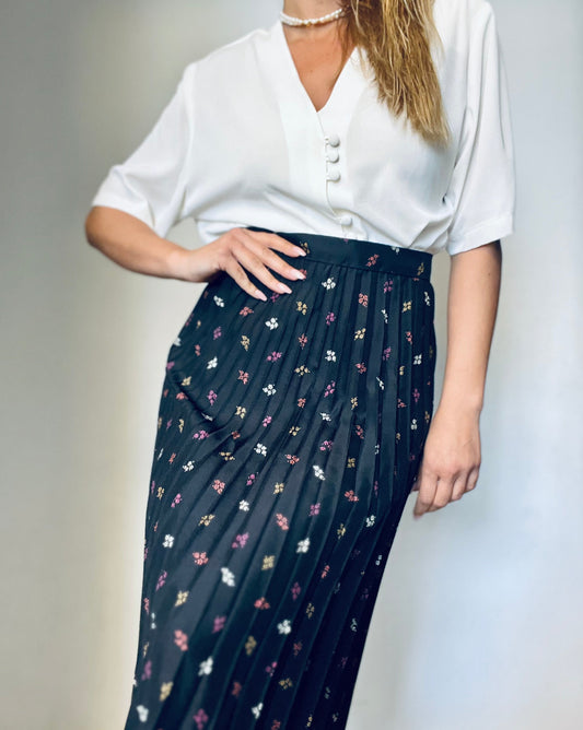 Dark-Blue Plisse Skirt