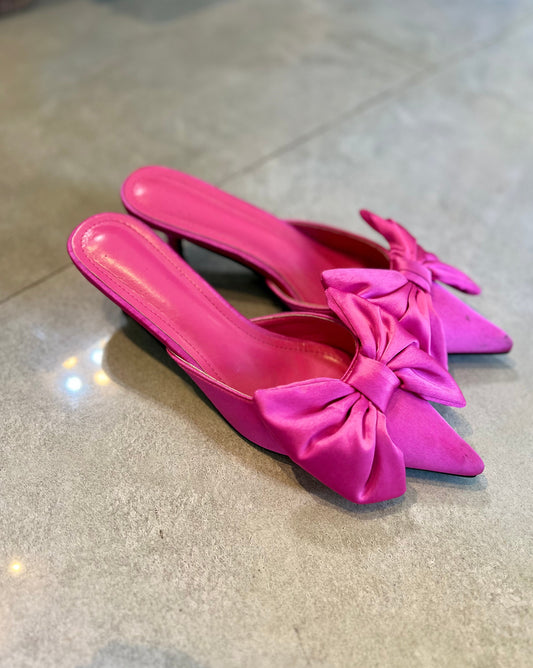 Fuchsia-Pink Bow-Tie Shoes