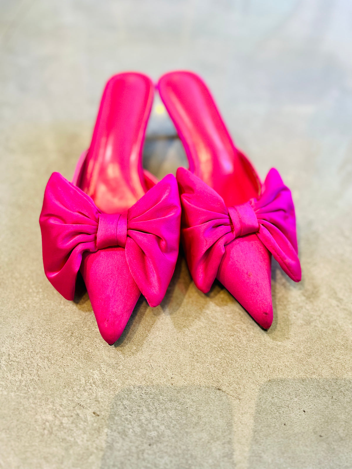 Fuchsia-Pink Bow-Tie Shoes